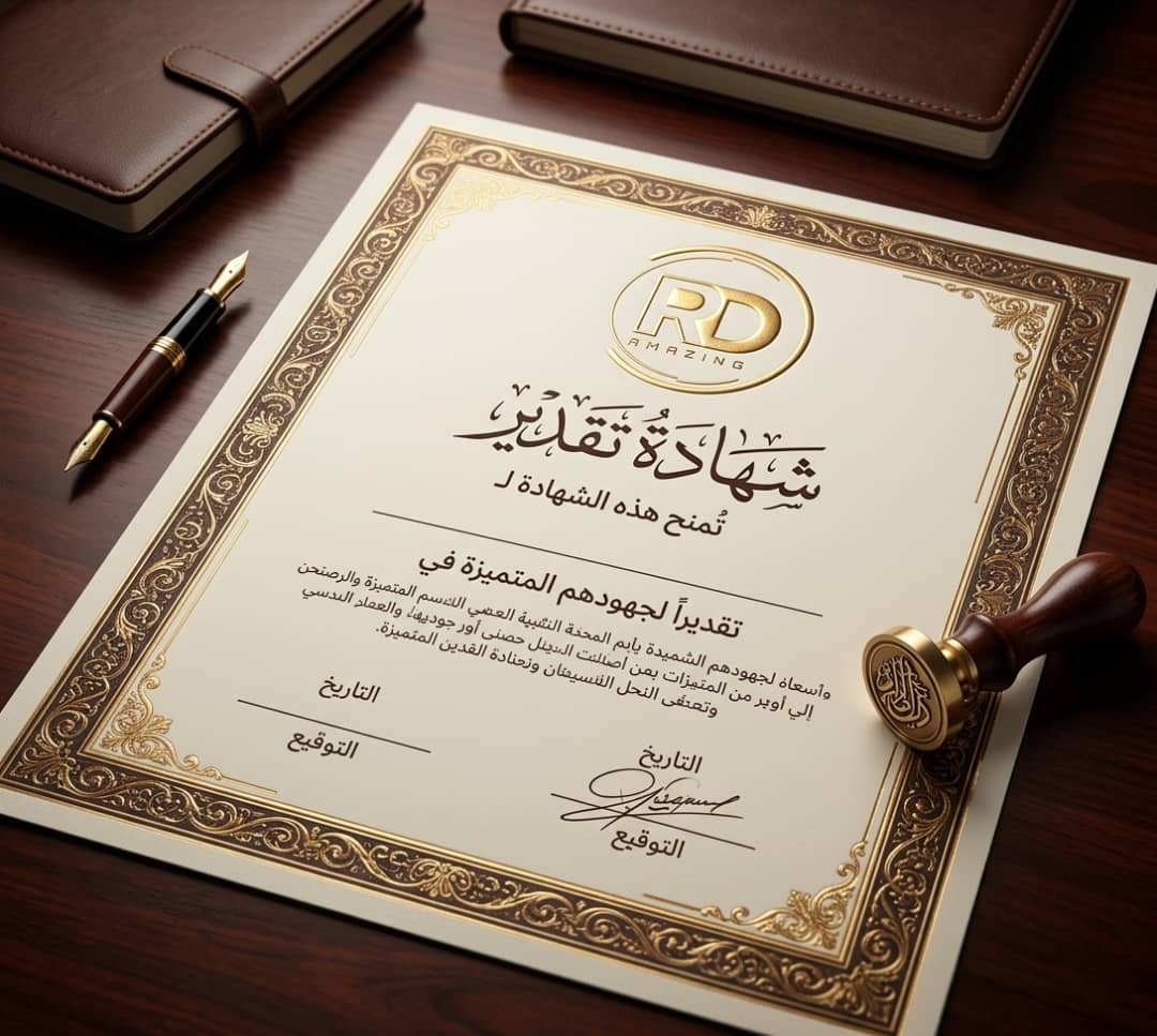 شهادات تقدير فاخرة - طباعة شهادات في السعودية